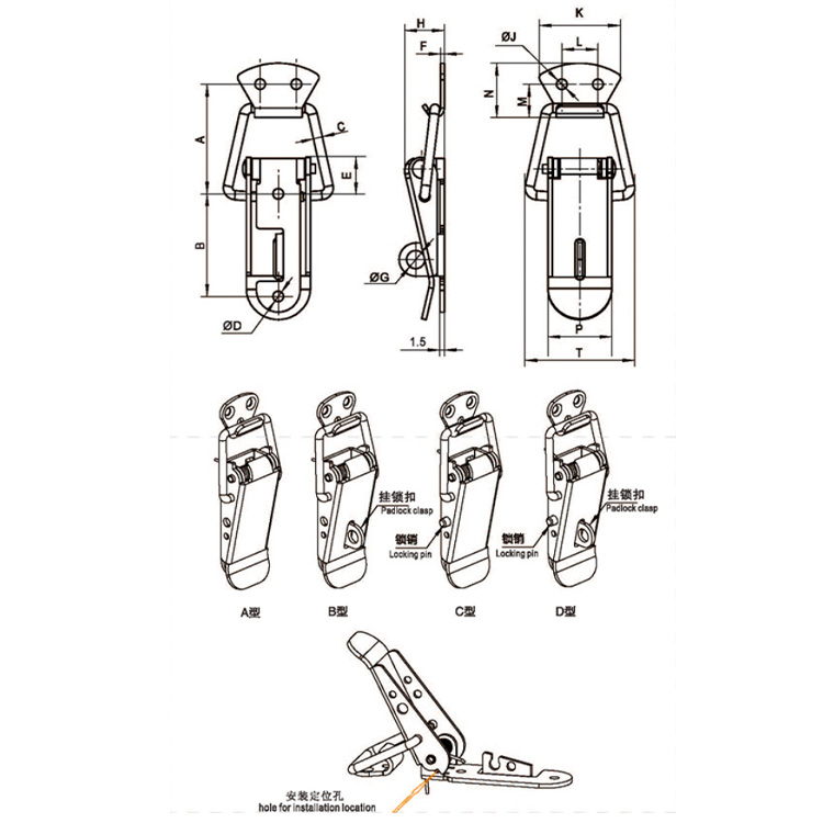 سگک استنلس استیل Pull Buckle-C9105