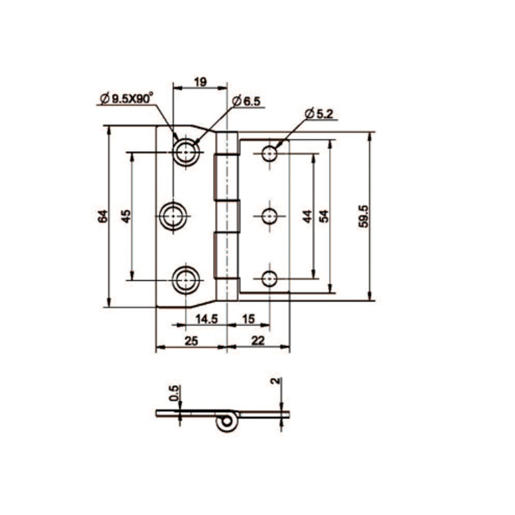 لولا فولادی ضد زنگ تخت نصب شده-B2221-4