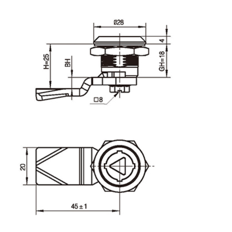 نوع ابزار Anti-Tamper Cam Lock-A6017