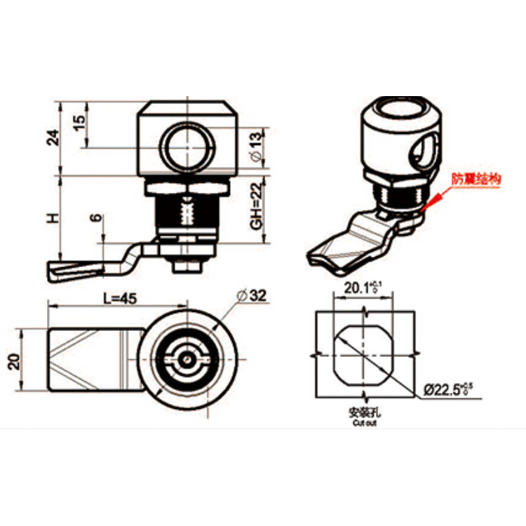 ابزار Padlock نوع Cam Lock-A6019