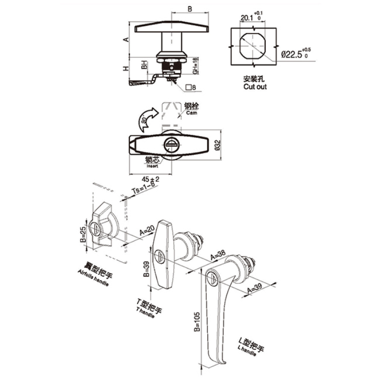 دسته بال نوع Cam Lock-A6091
