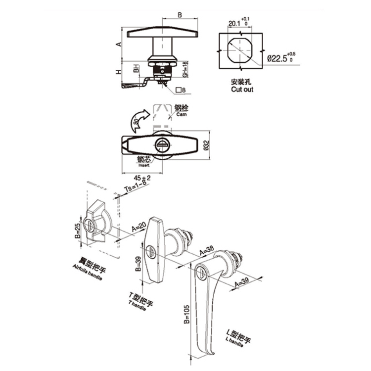 دسته بال نوع Cam Lock-A6091